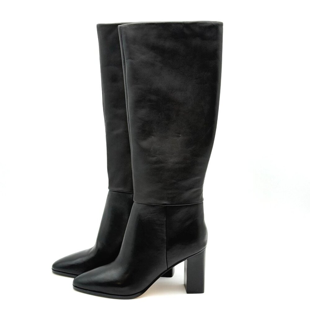 Calvin Klein Women's Size 7 M Dawna Leather Tall Knee High Boots Black NEW - Picture 2 of 13